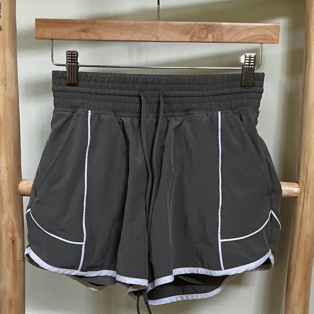 YPB Abercrombie & Fitch Grey White Piping Active Running Shorts XS